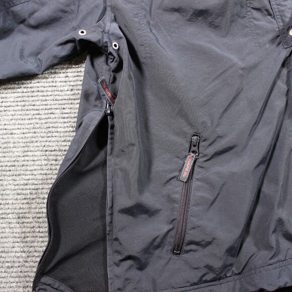 Chaps Ralph Lauren Jacket Mens Large Black Quarter Snap Pullover Windbreaker - Picture 8 of 9